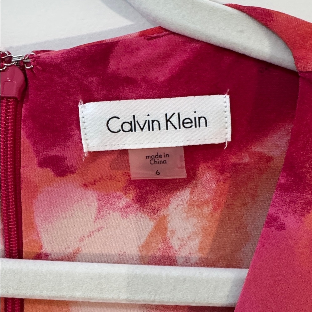 Calvin Klein Asymmetrical Colorful Red and Black Dress - Size 6 - Picture 4 of 8